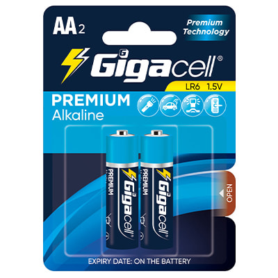 Gigacell Premium Alkaline LR6 1.5V AA Battery 4 Of Pack