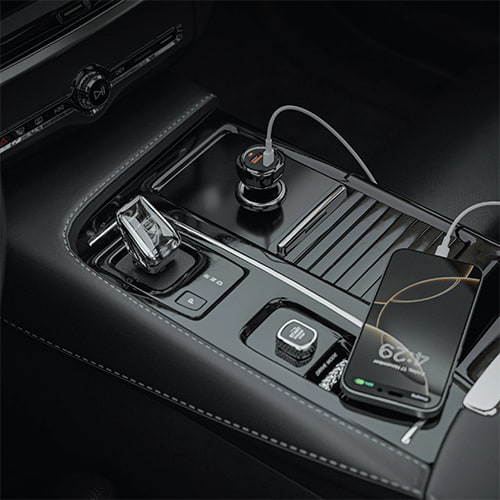 شارژر فندکی ۵۰ وات دو پورت گرین لاین