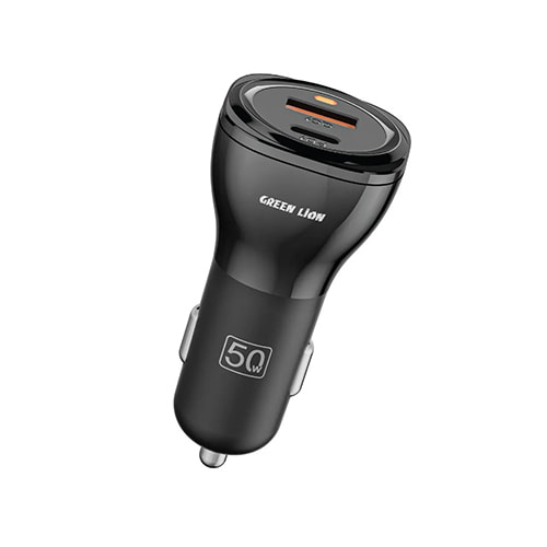 شارژر فندکی ۵۰ وات دو پورت گرین لاین