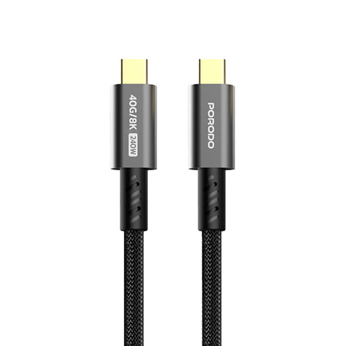 کابل 240W سوپر فست شارژ USB-C به USB-C مدل 2152-8K پرودو