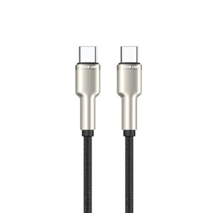 کابل USB-C به USB-C با سری فلزی 60W گرین لاین مدل Braided Zinc Alloy